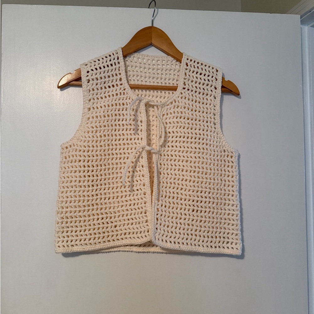 Handmade Cream Crochet Vest